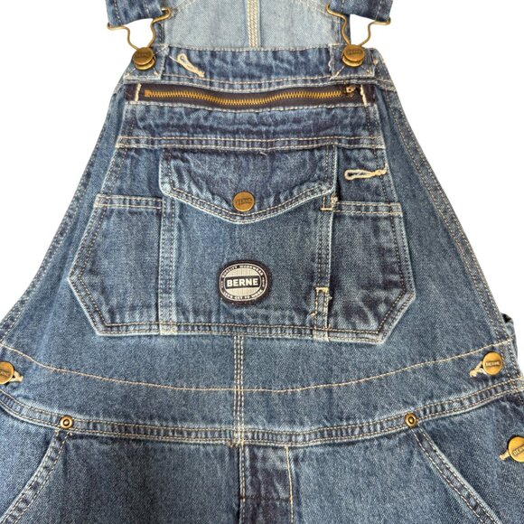 Berne Blue Workwear Overalls Carpenters Loop Straight Leg 100% Cotton 38 - Picture 5 of 10